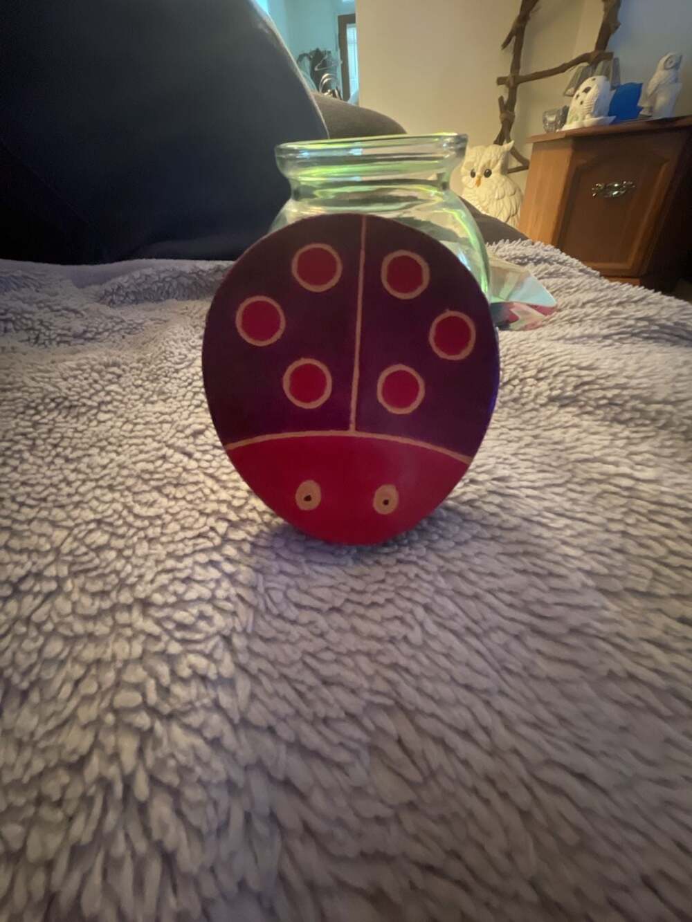 NWOT-Hand Painted Leather Ladybug Coin Purse